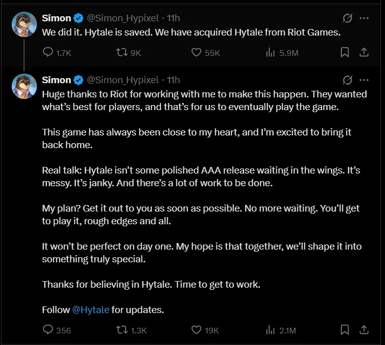 沙盒冒险游戏《Hytale》正式重启